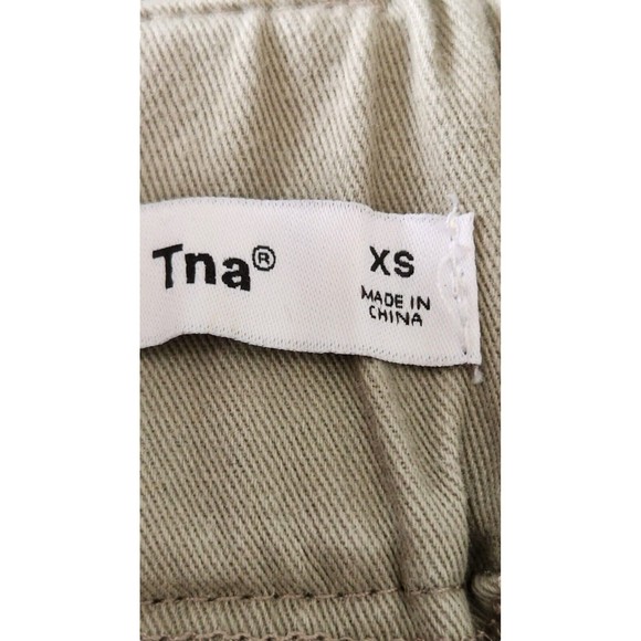 Aritzia Tna Trouser Pants Women's Size XS‎ Tan 100% Cotton Pockets High-Rise - Picture 4 of 7